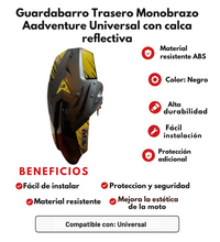 GUARDABARRO TRASERO MONOBRAZO ADVENTURE UNIVERSAL CON CALCA REFLECTIVA