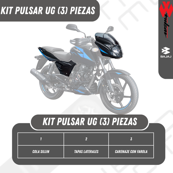KIT PULSAR UG 180 TRES PIEZAS PINTADO PREMIUM