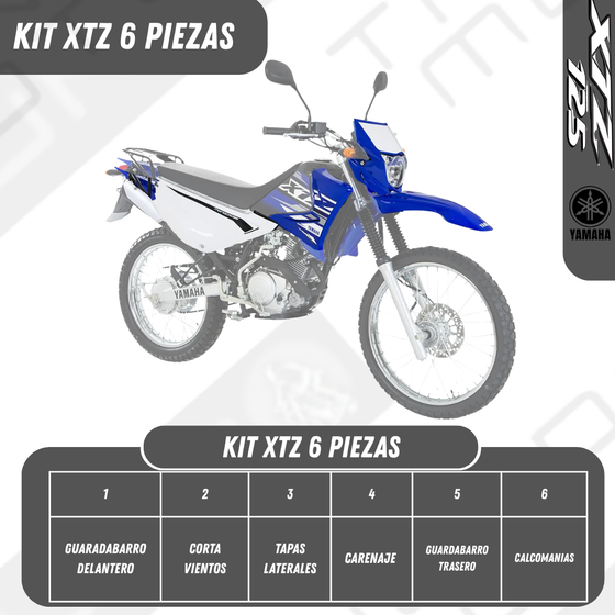 Kit Completo de Plásticos para Yamaha 125 XTZ con Faro